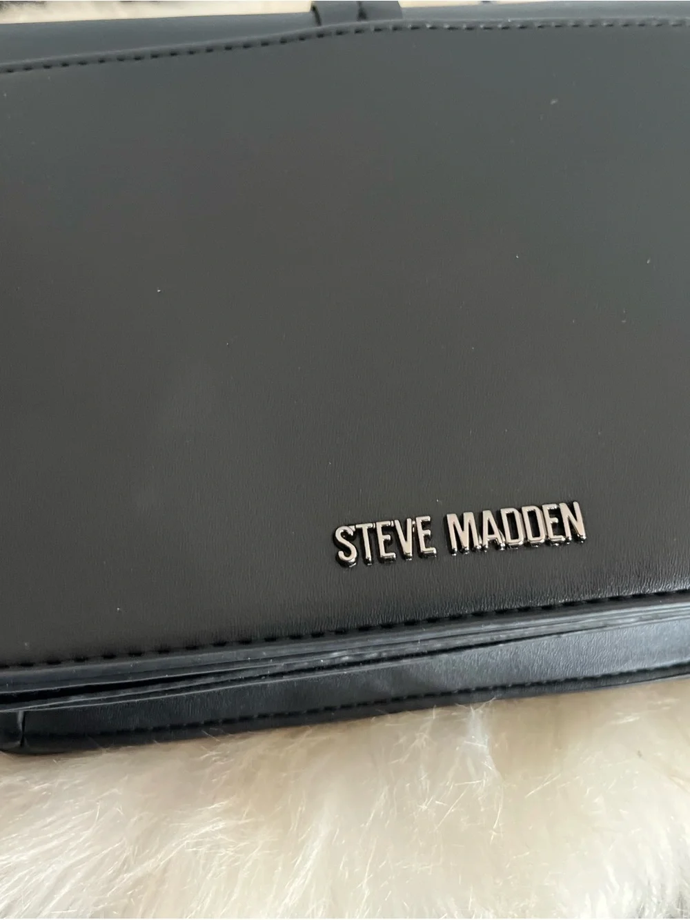 Steve Madden Black Chain-Strap Crossbody Bag
